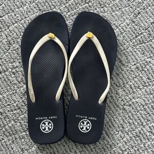 Tory Burch Black and Cream Sandals